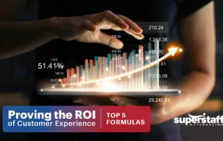 An image shows a chart filed with numbers representing the ROI of Customer Experience.