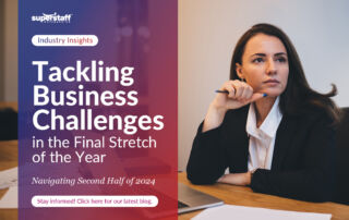 An executive sits thinking. Image caption reads: Tackling Business Challenges in the final stretch of 2024.