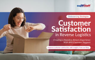 A delighted customer opens her delivery. Image caption reads: Creating a Seamless return Experience in Reverse Logistics.