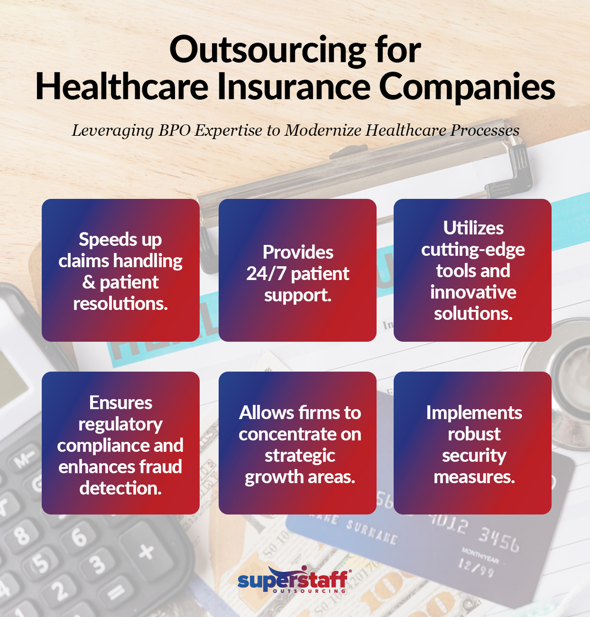 A chart on how BPO helps uphold patient-centric healthcare.