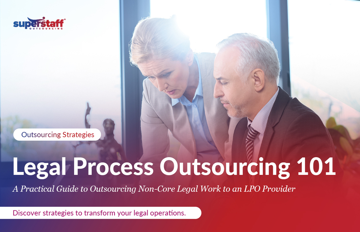 Two lawyers discuss about legal outsourcing services.