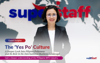 An employee from a BPO Philippines SuperStaff smiles ta the camera.