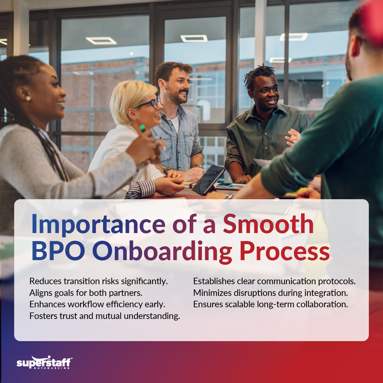 An infographic showing the importance of a smooth BPO onboarding process.