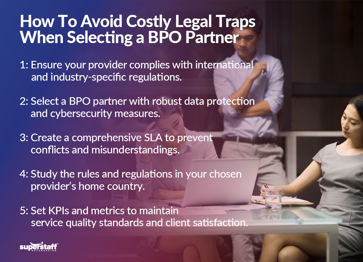 A list of best practices to avoid partnering with the wrong BPO provider.