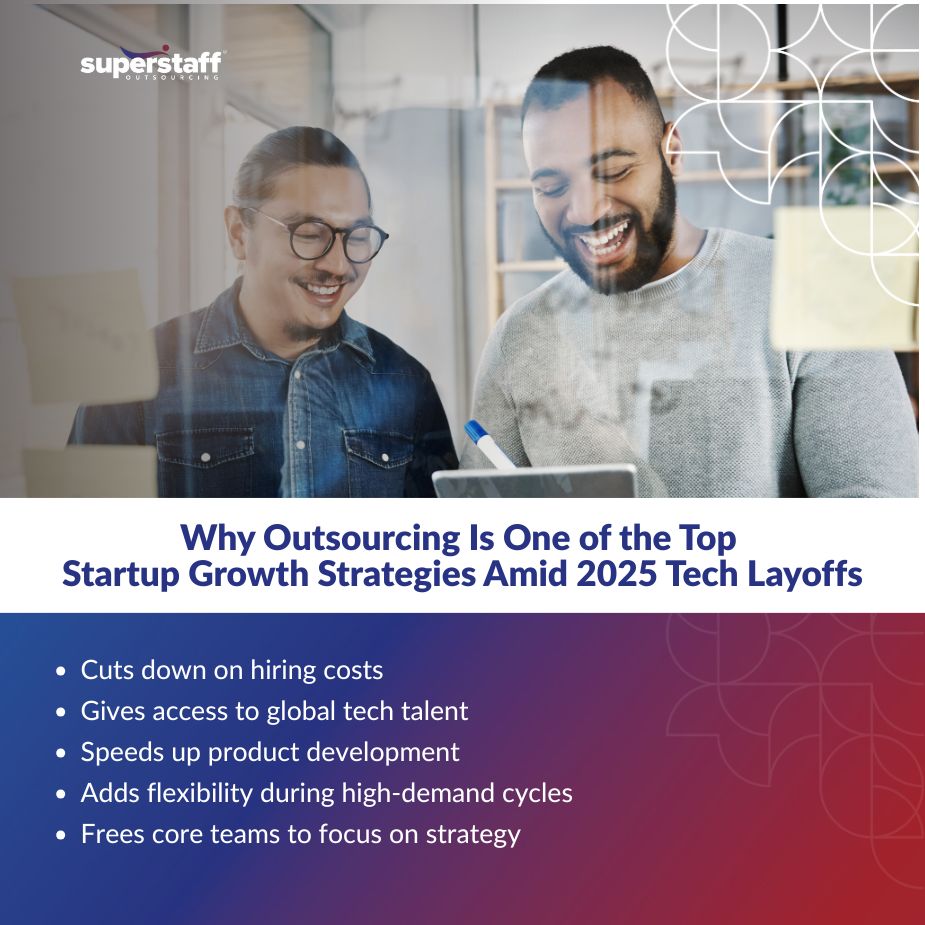 Two pros discuss outsourcing as one of the top startup growth strategies amid 2025 tech layoffs.