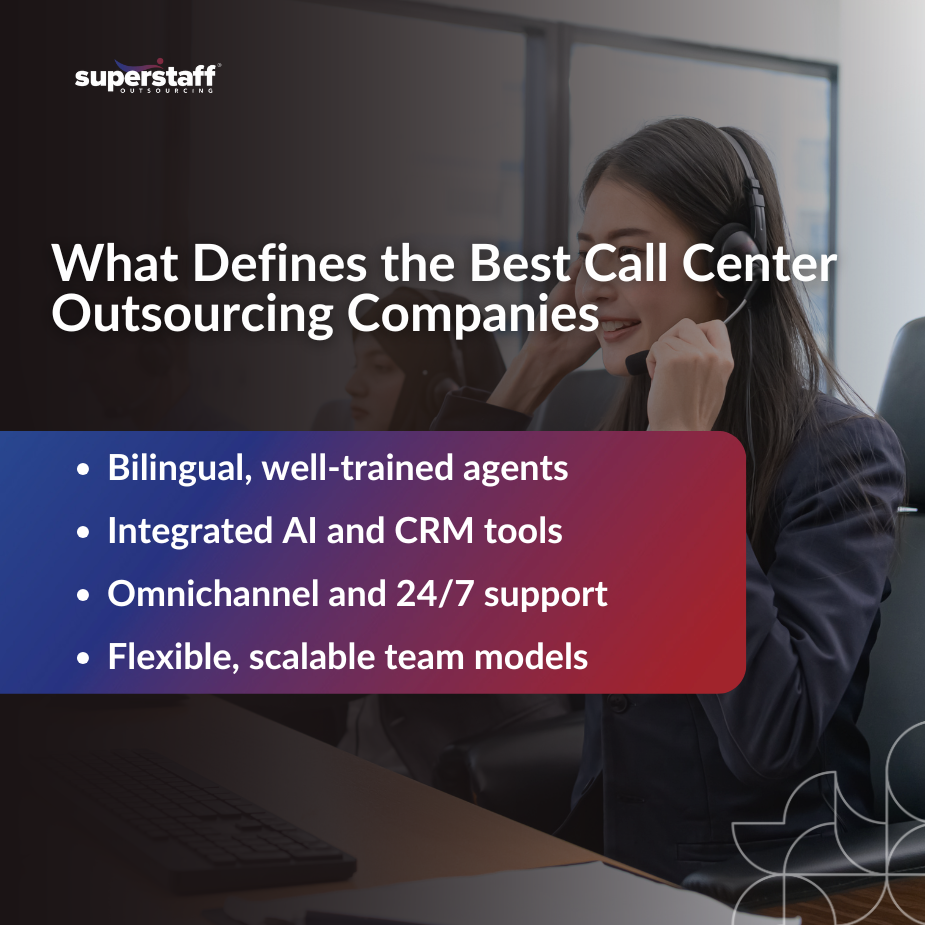 Mini infographic from the blog highlighting what defines the best call center outsourcing companies in 2025.