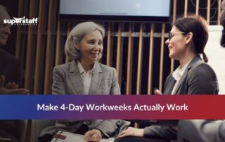 team benefiting from flexible work schedule outsourcing