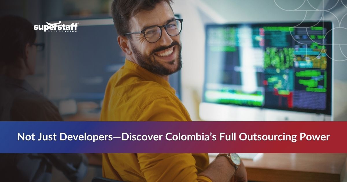 Colombia Nearshoring Powerhouse_Featured Team members working at a BPO company Colombia office