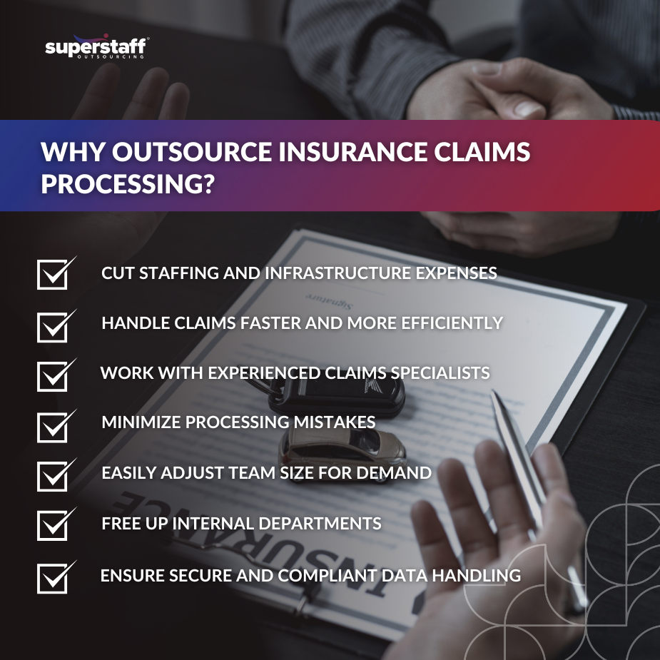 insurance claims processing outsourcing team at work