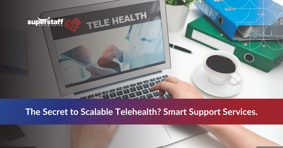 Services for Telehealth_Featured Person browsing telehealth customer service platform on a computer, representing remote healthcare support through healthcare BPO supports services.