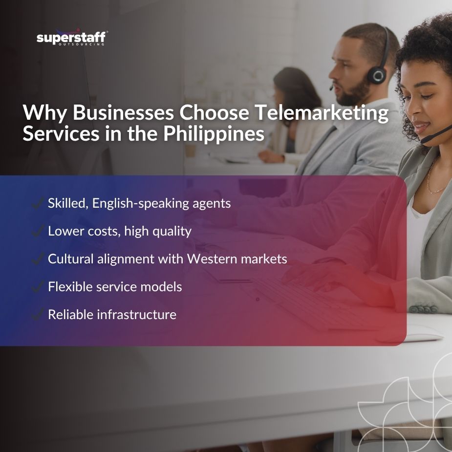 Telemarketers in a professional setting highlighting benefits of telemarketing services Philippines for businesses.