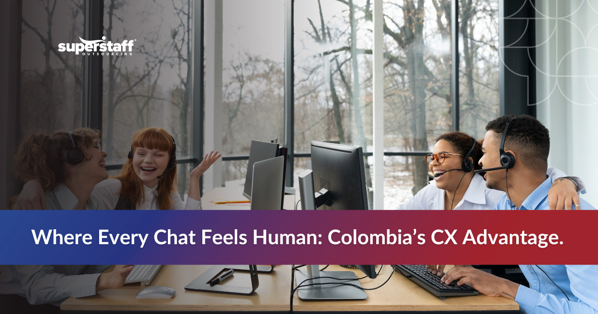 Chat support agents in Colombia happily assisting customers through chat support outsourcing services.
