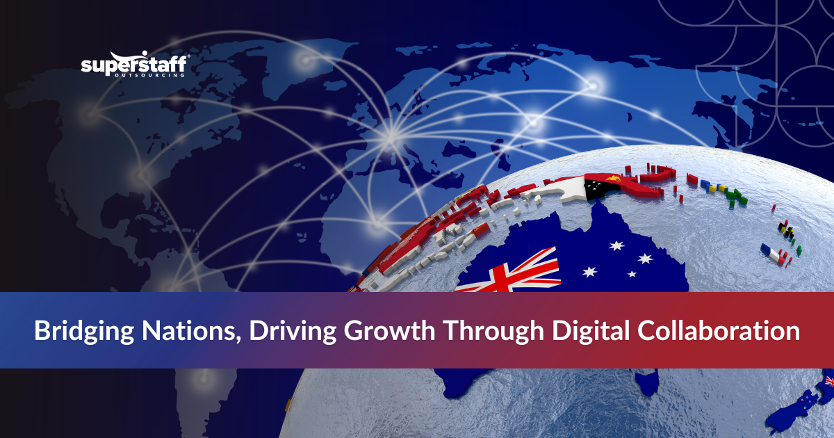 Global connections symbolizing outsource digital marketing between South Korea and the Philippines.