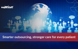 Visual highlighting key benefits of Healthcare BPO services, featuring improved patient care and administrative efficiency.