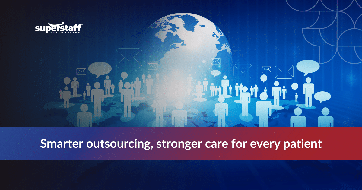 Visual highlighting key benefits of Healthcare BPO services, featuring improved patient care and administrative efficiency.