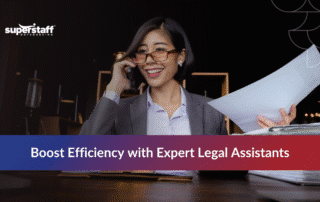 Attorney working efficiently with the help of a law firm virtual assistant handling admin tasks.