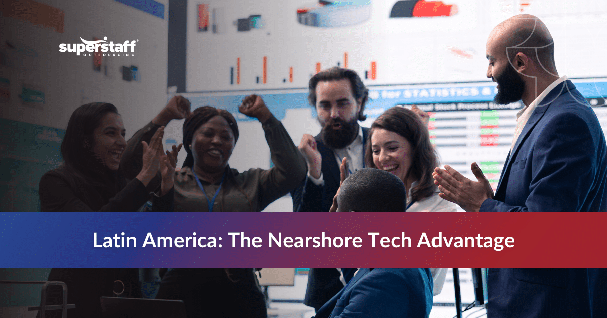 Developers collaborating through nearshoring to Latin America to drive innovation in the global technology sector.