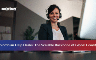 Team providing outsourced help desk services in Colombia