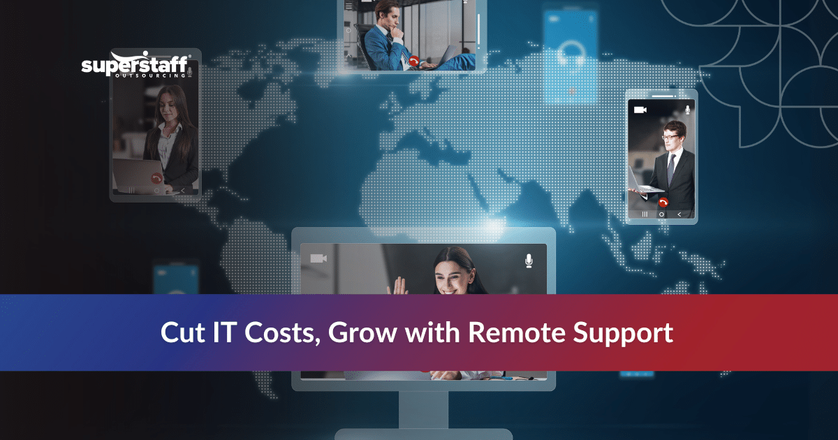 _50 Percent_Featured Technicians providing remote IT support services to reduce business IT costs.