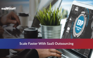 Team providing saas outsourcing to support software development and company growth