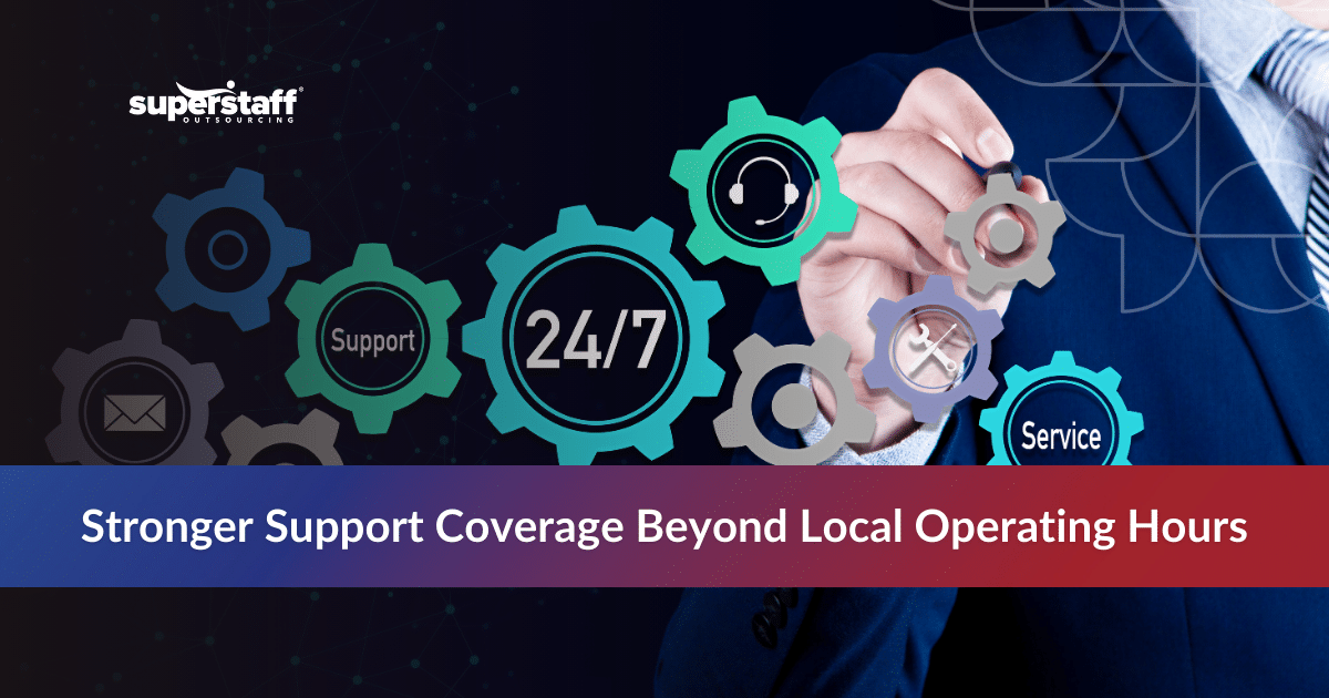Offshore client services team providing after-hours customer support and extending business coverage across time zones