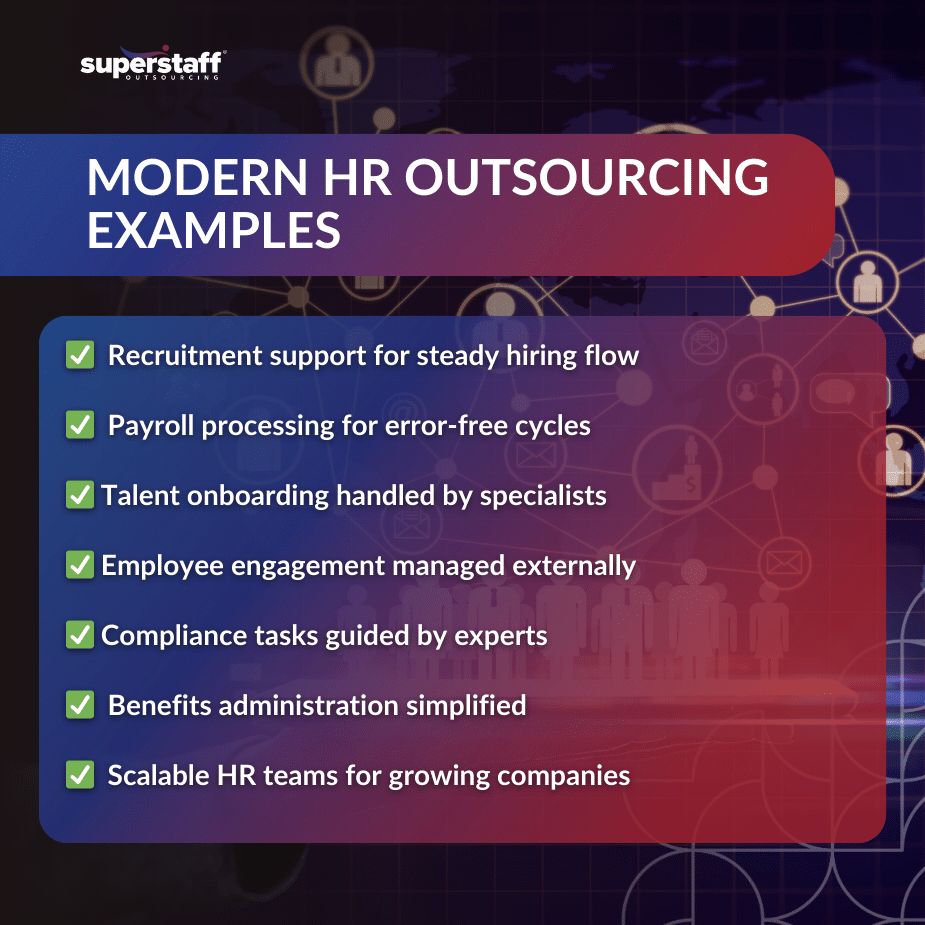 HR Outsourcing Examples_MI (1) Professional HR manager demonstrating hr outsourcing examples during team consultation meeting