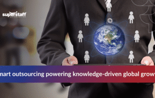 Team collaborating in the knowledge process outsourcing industry.