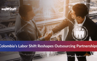 Business professional reviewing labor reforms impact, reforma laboral en colombia affecting outsourcing