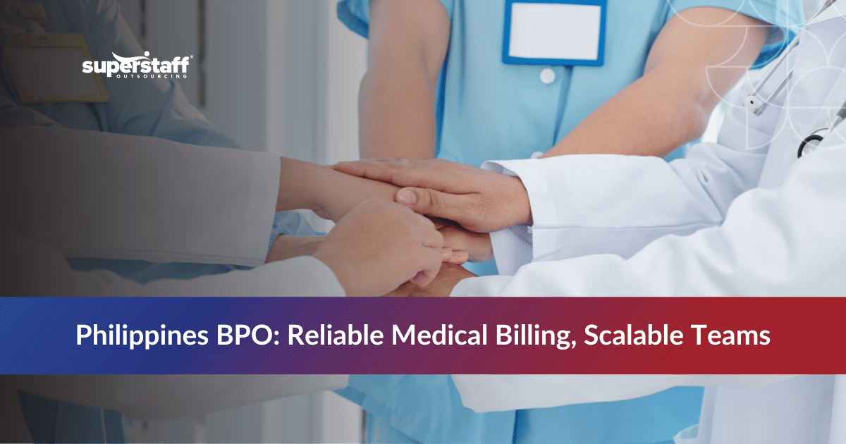Medical professionals joining hands, symbolizing teamwork and trusted BPOs that outsource medical billing Philippines with accuracy and compliance.