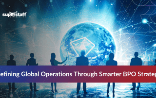 Business team analyzing BPO industry global shifts and emerging trends