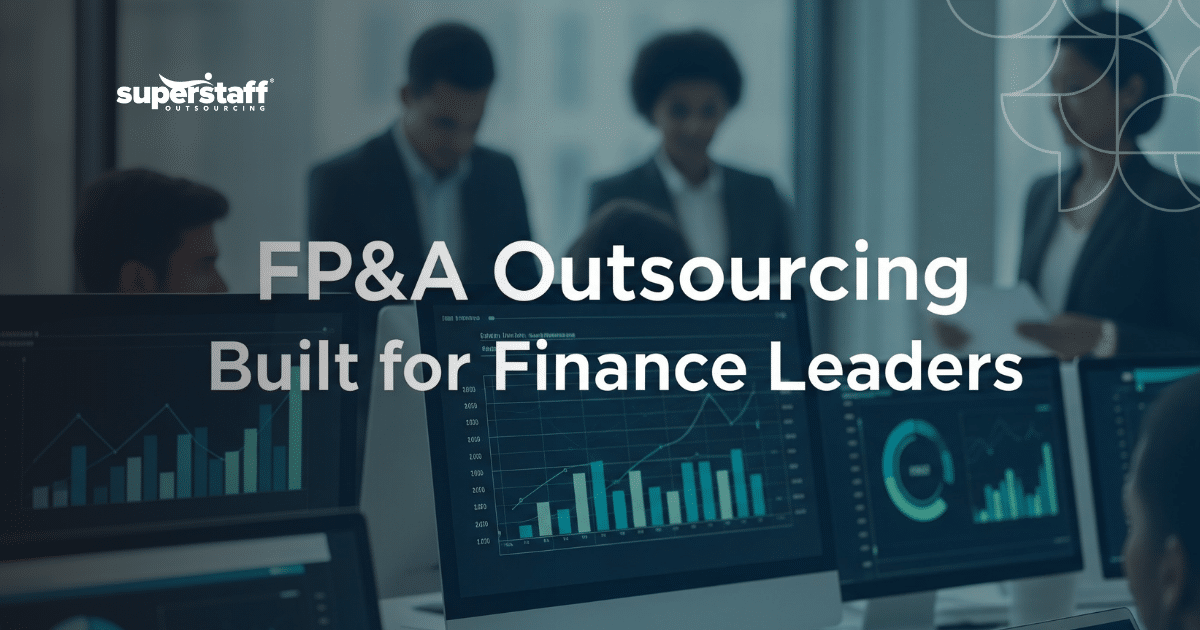 Finance team analyzing FP&A outsourcing reports for strategic planning