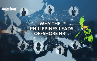 A professional team in the Philippines managing global outsourcing HR functions and people management tasks.