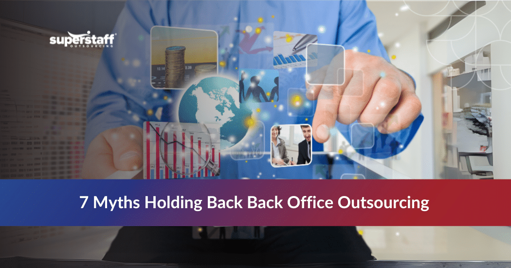 Professionals managing back office outsourcing services for business operations