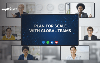 End of year business planning strategies with global team collaboration and planning session