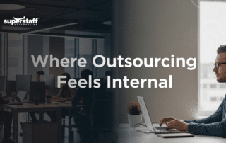 Professionals collaborating as an outsource service provider team