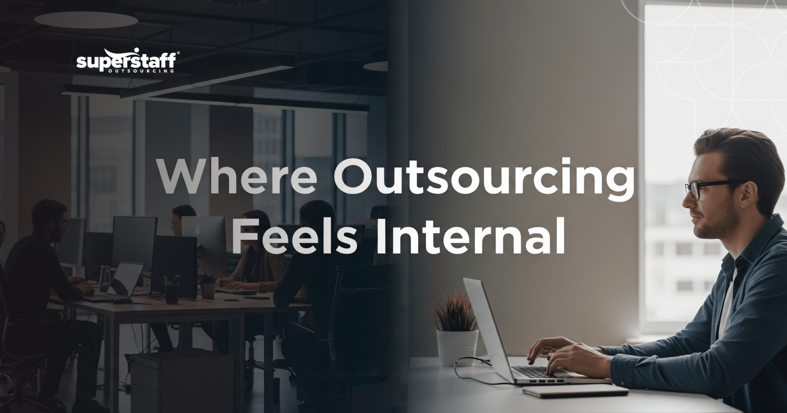 Professionals collaborating as an outsource service provider team