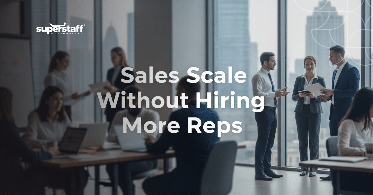 Sales team providing b2b sales representative outsource support