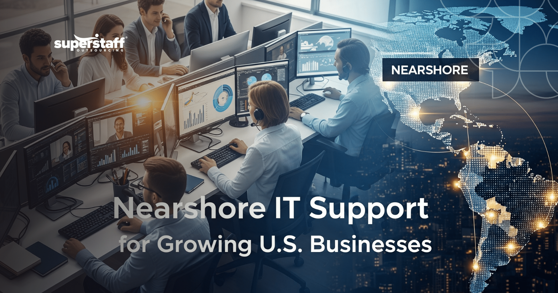 Outsourced IT services for small business team in Colombia supporting startups and SMEs with nearshore technology solutions.