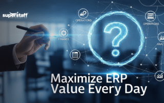 Team using ERP support services to optimize business systems