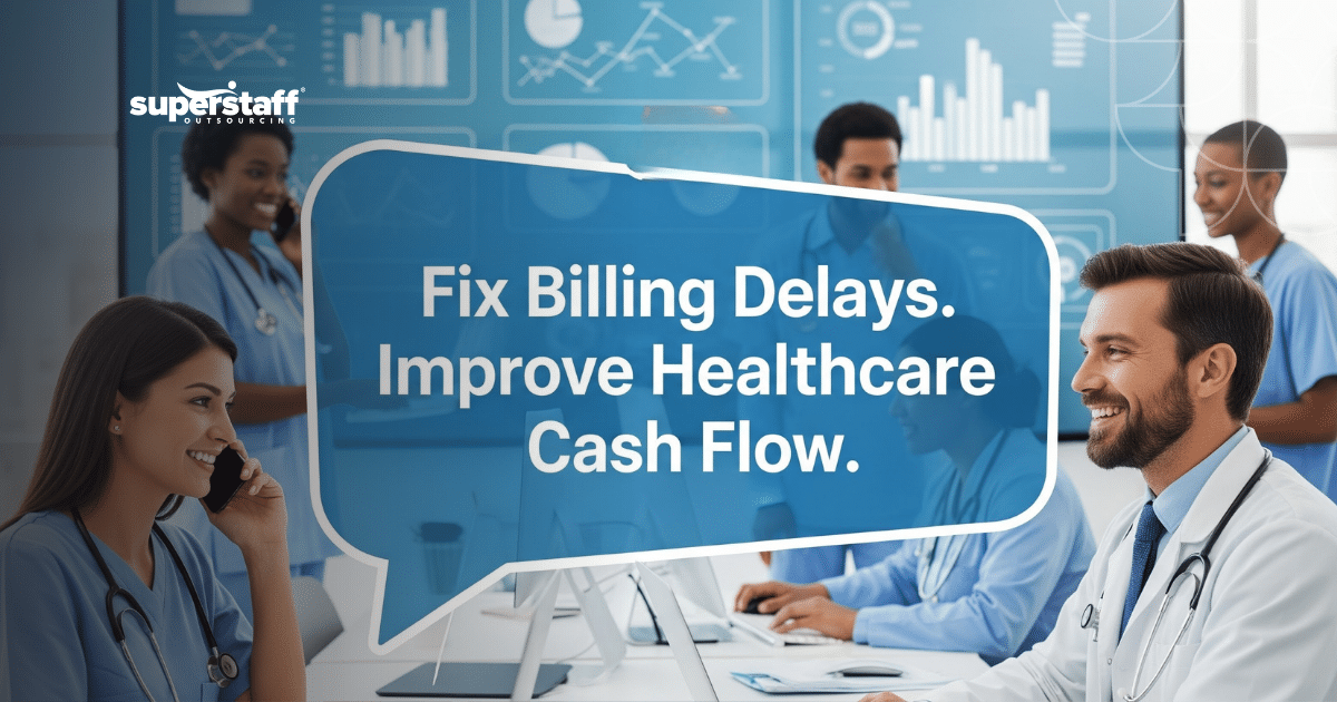 Healthcare team managing revenue cycle management outsourcing processes for billing and claims