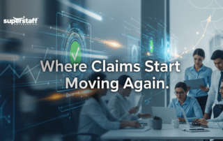 Insurance team managing outsource insurance claims processing tasks in Colombia
