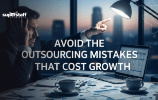 Business team discussing outsourcing mistakes and BPO solutions