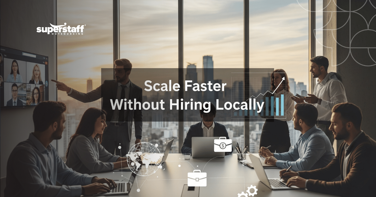 Team delivering business outsourcing services to support company growth