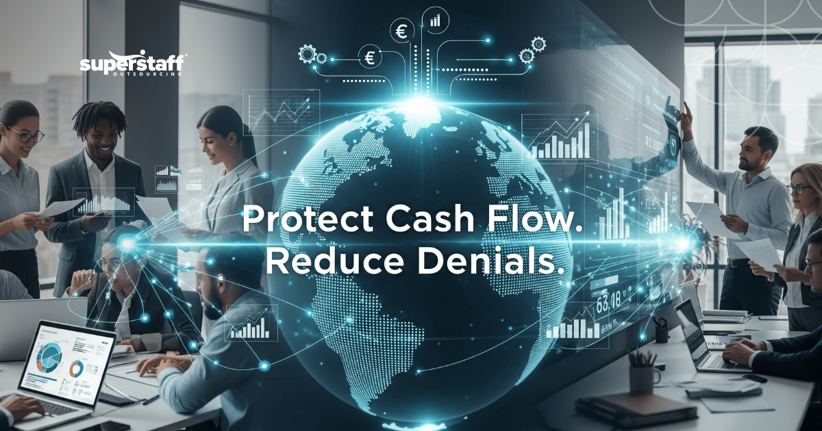 Healthcare team using outsourced revenue cycle management to streamline billing, claims processing, and financial operations.