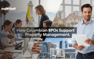 Outsourcing in real estate industry showing Colombian BPO team supporting property management and tenant communication tasks.