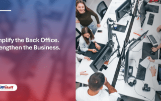 Professional managing data for back office business process outsourcing in a modern Philippines office.