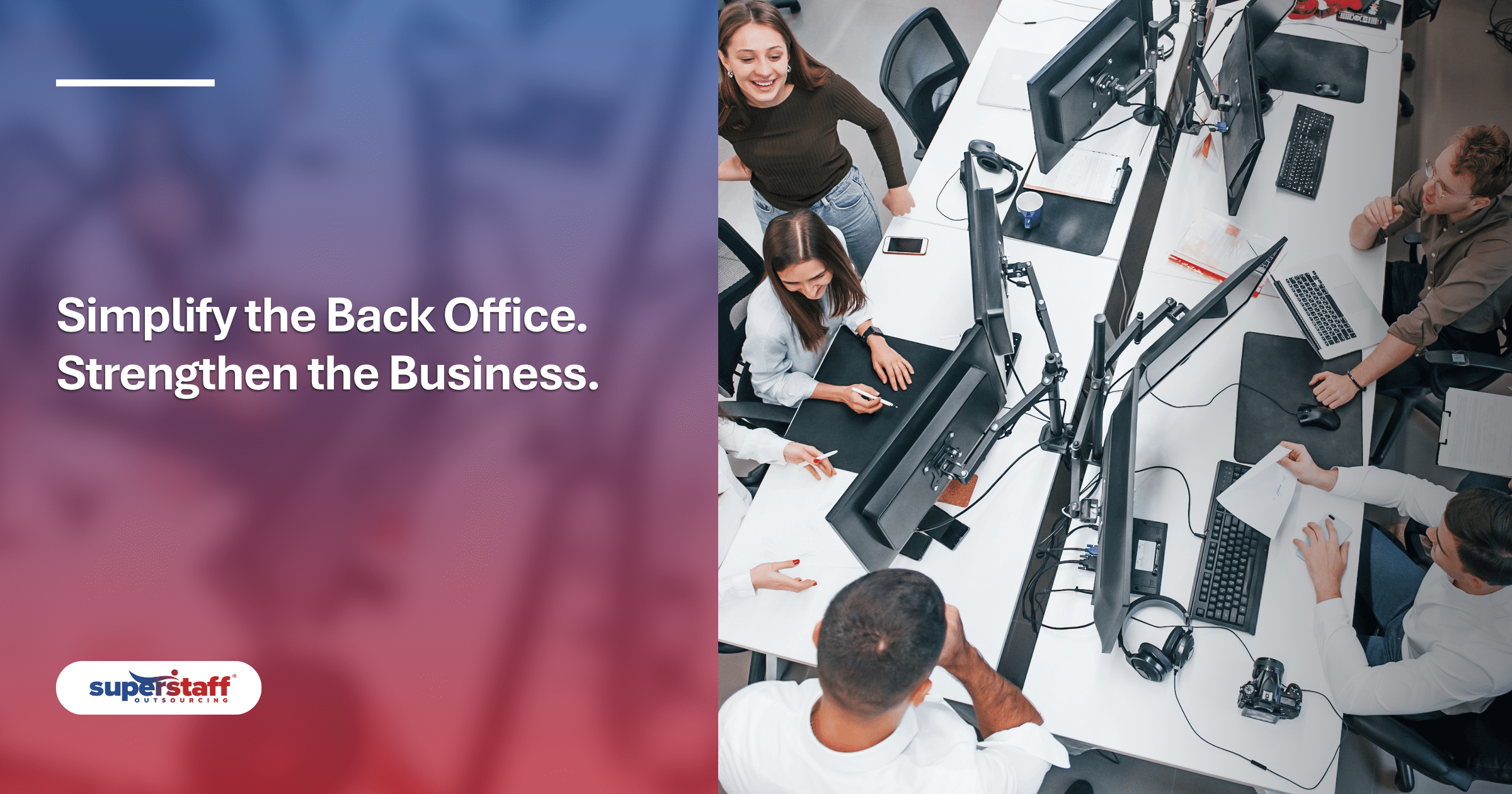 Professional managing data for back office business process outsourcing in a modern Philippines office.