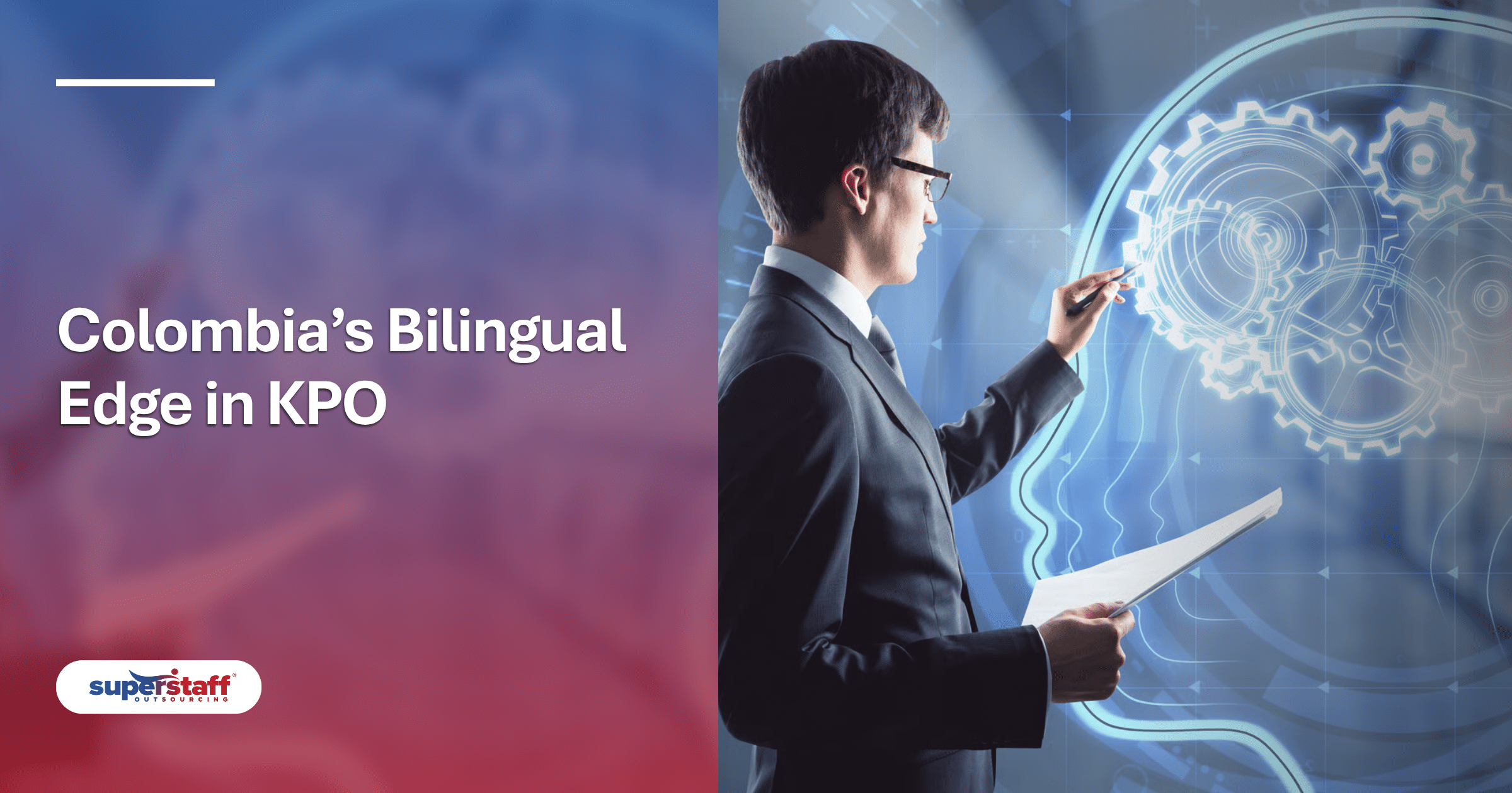 Professionals collaborate on strategy to illustrate knowledge process outsourcing services.