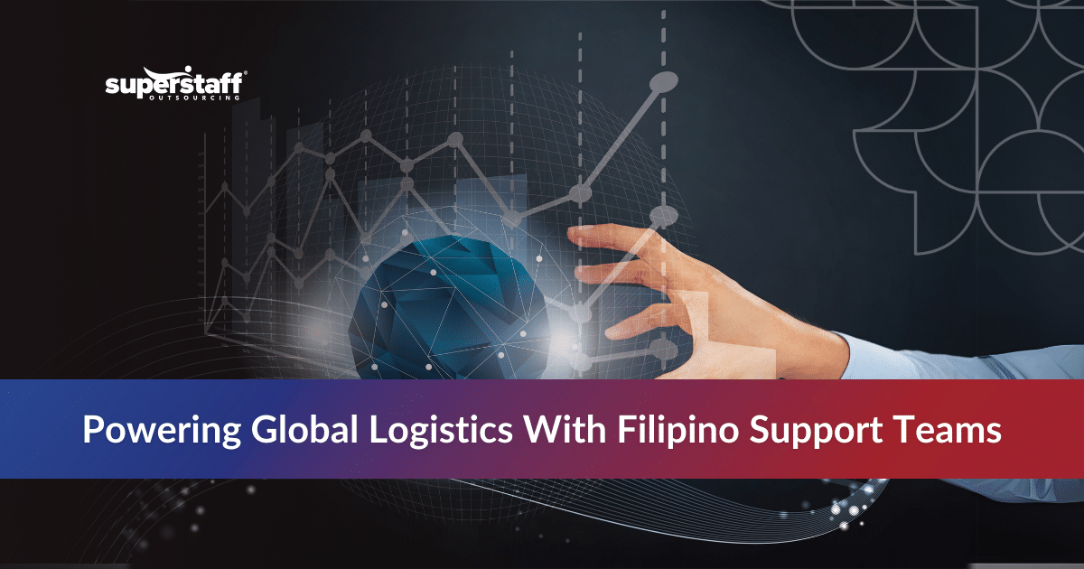 Hire Filipino_Featured A global map with cargo and transport icons, illustrating the reach of logistics outsourcing services.