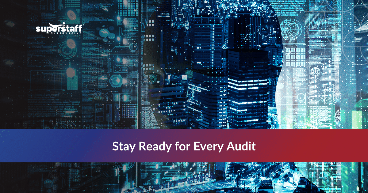 Digital city silhouette representing robust outsourced it compliance support for audit readiness.